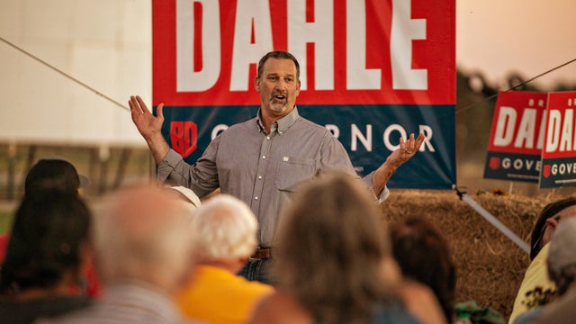 Brian Dahle (R-Bieber), who is running against Gov. Newsom for governor makes a campaign stop in Anderson, CA 