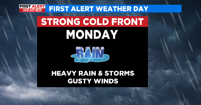 First Alert Weather Day declared for Monday due to severe storm threat ...