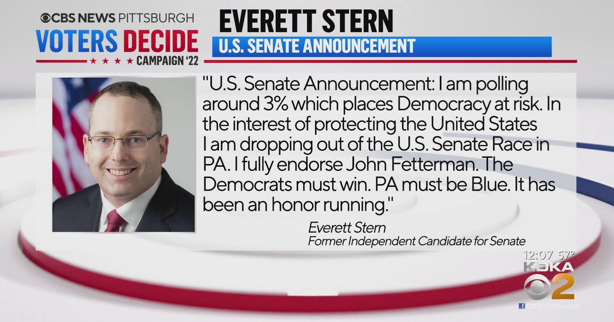 Independent US Senate candidate Everett Stern drops out of race CBS