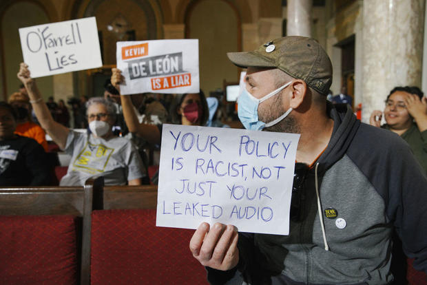Los Angeles protesters urge resignation of council members after leaked racist comments 