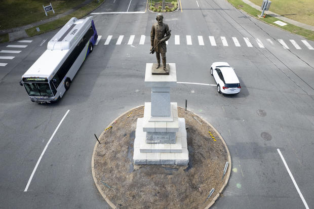 A statue of Confederate general A.P. Hill 