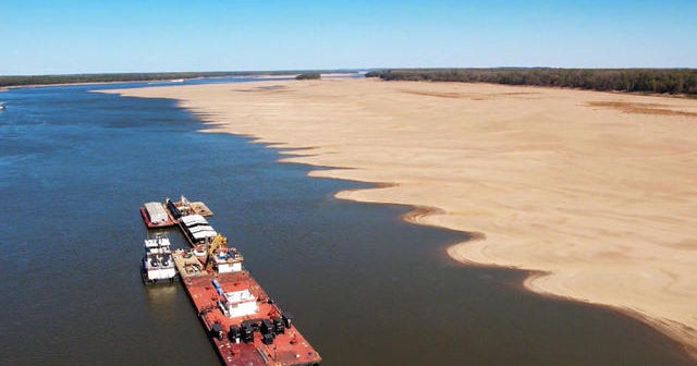 Drought Disrupts Mississippi River Shipping Corridor CBS News   1028 Cbsm Mswaterlevel 1416764 640x360 