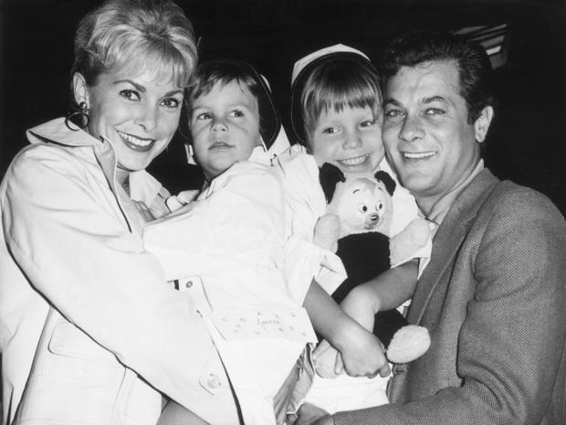 Janet Leigh and Tony Curtis with their daughters Jamie Lee, and Kelly Lee, in 1961