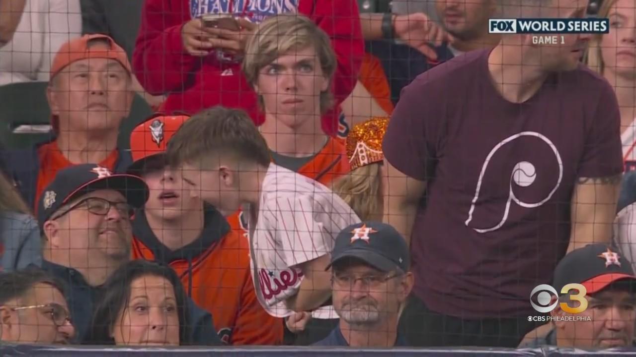 A frustrated young Phillies fan missed two foul balls, but the