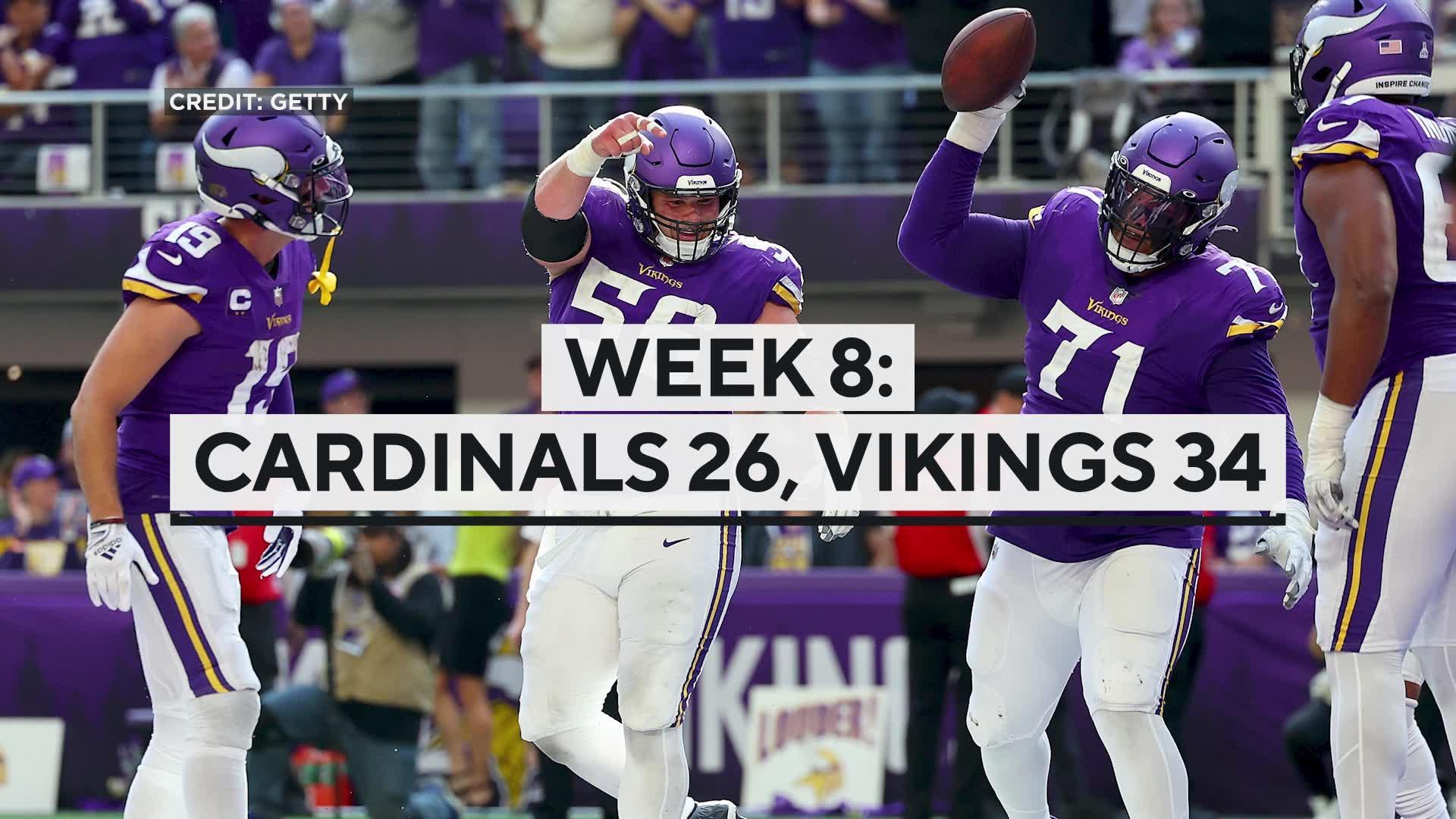 Vikings hang on for 5th straight win, top Cardinals 34-26 -  5  Eyewitness News