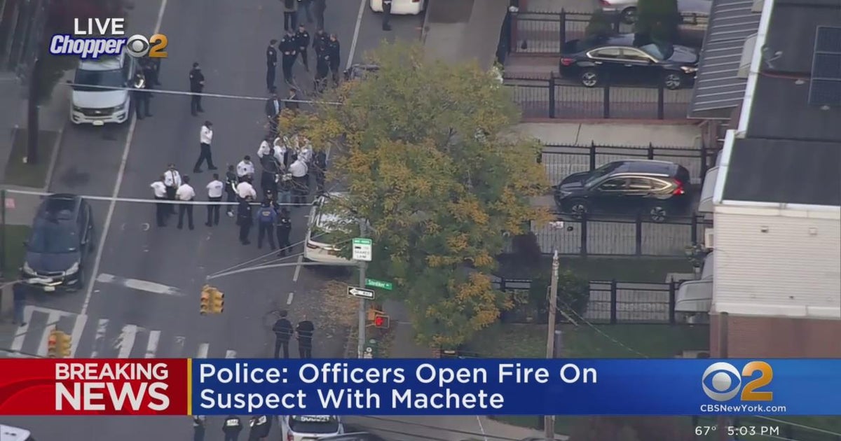 NYPD officers shoot man with machete in Brooklyn CBS New York
