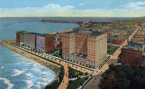 The Drake, Chicago wonderful new hotel, built in 1920 near Michigan lake, postcard, 1927 