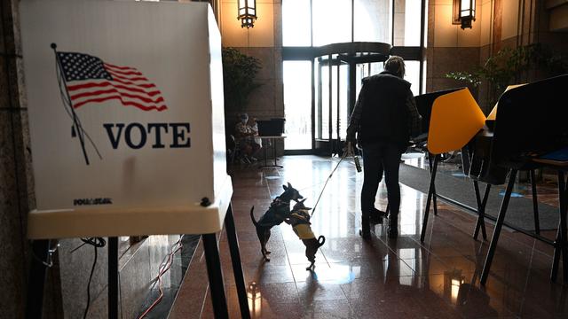 Voters at a polling station in Los Angeles 