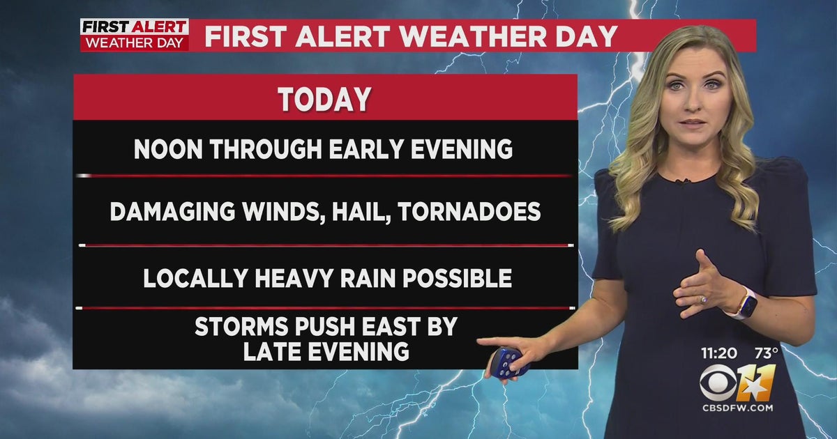 Severe weather expected to roll into North Texas Friday afternoon - CBS ...