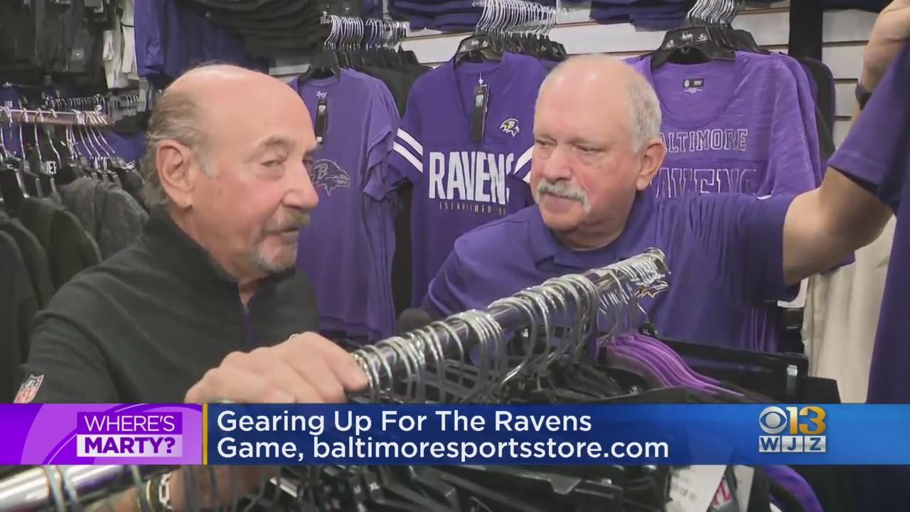 Where's Marty? Gearing up for Ravens game at Baltimore Sports & Novelty 