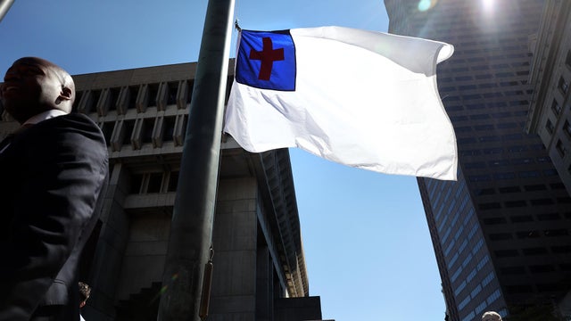 Christian Flag Raised At City Hall Following Supreme Court Ruling 