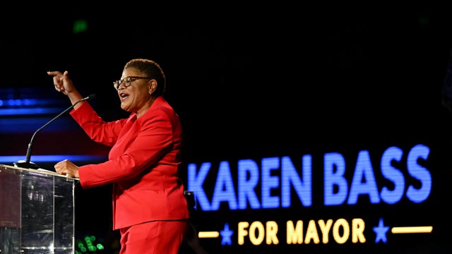 Los Angeles mayoral candidate Rep. Karen Bass during the Los Angeles County Democratic Party Election night at the Hollywood Palladium. 