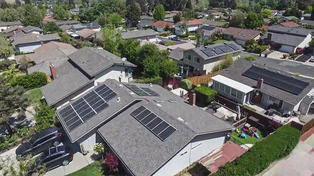 Solar Panels on Suburban Houses 