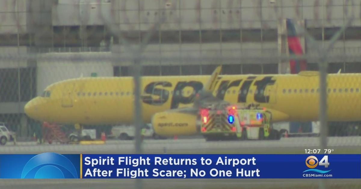 Spirit flight returned to Miami after passenger mistakenly yell