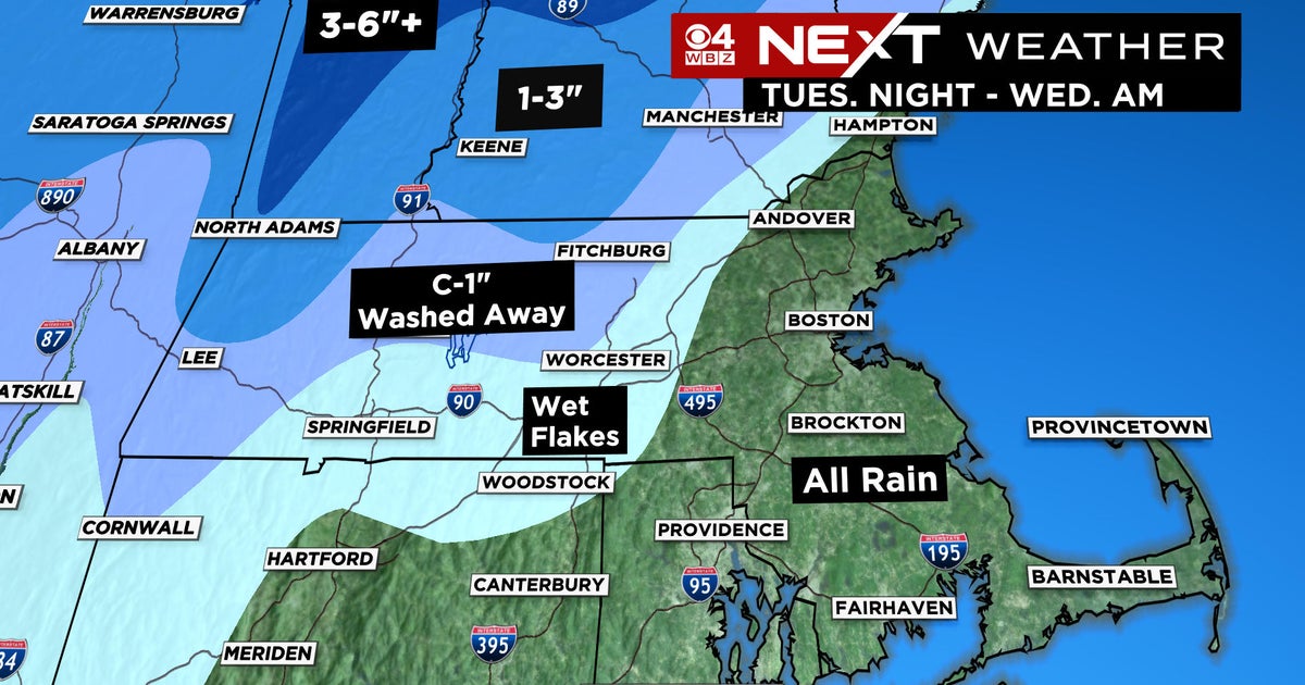 Light Snow Coming To Central Western Massachusetts While Boston Area 
