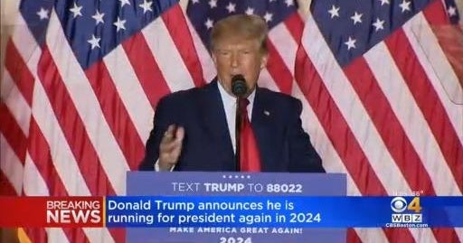 Donald Trump announces he is running for president again in 2024 CBS