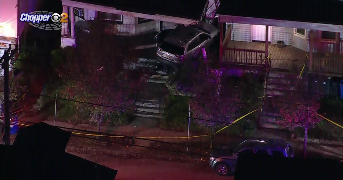 Frightening crash leaves vehicle smashed into front of Paterson home