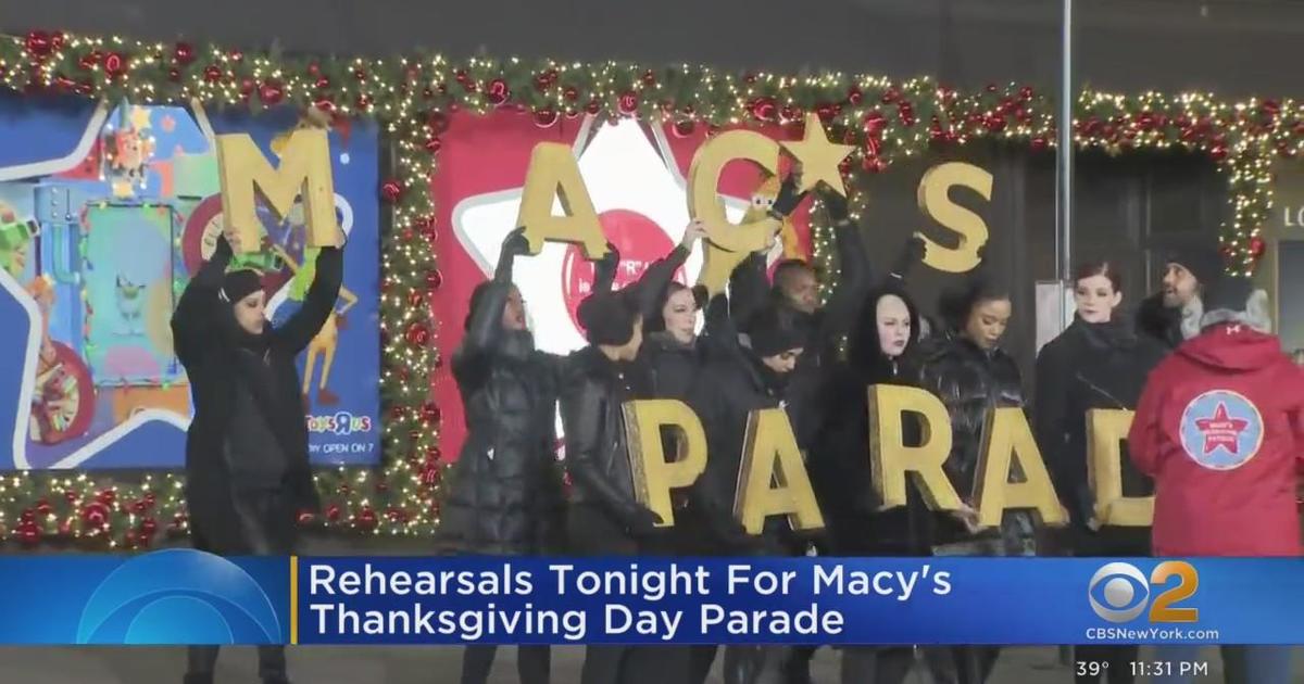 Rehearsals for Macy's Thanksgiving Day Parade CBS New York