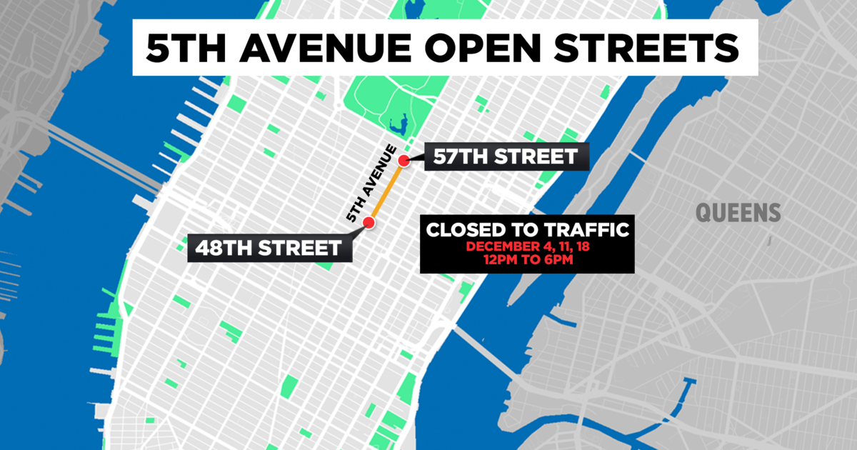 Fifth Avenue closes to cars as holiday season Open Streets program kicks  off Sunday - CBS New York