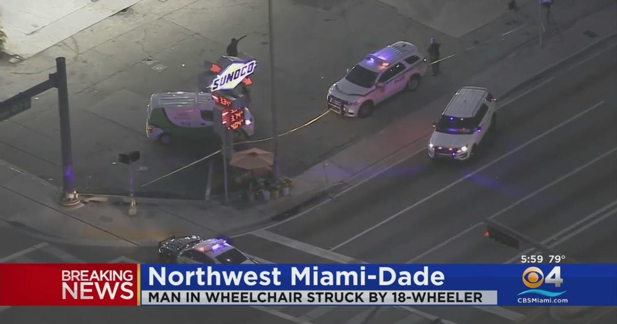 Miami-Dade police investigate hit-and-run of man in wheelchair - CBS Miami