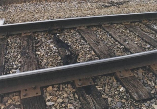 burned train tracks