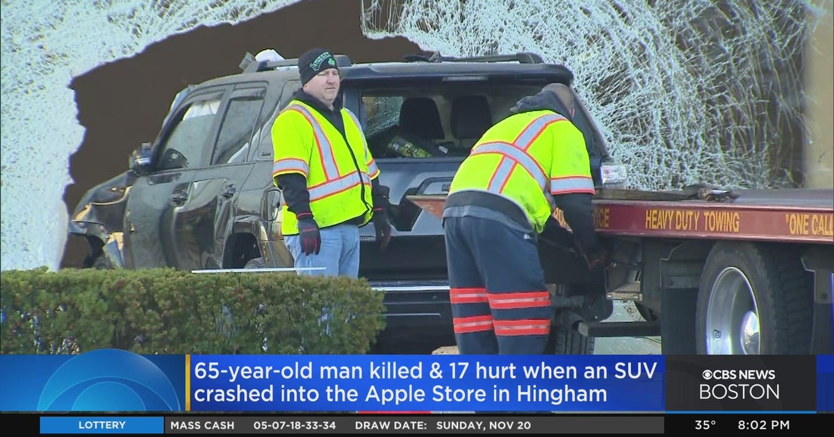 New Jersey man killed in Hingham Apple Store crash - CBS Boston