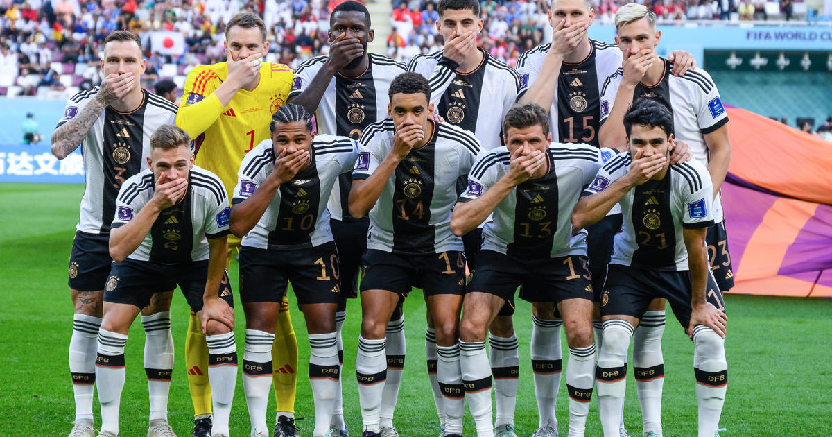 German World Cup players cover mouths in protest of FIFA’s ban on “One Love” armbands