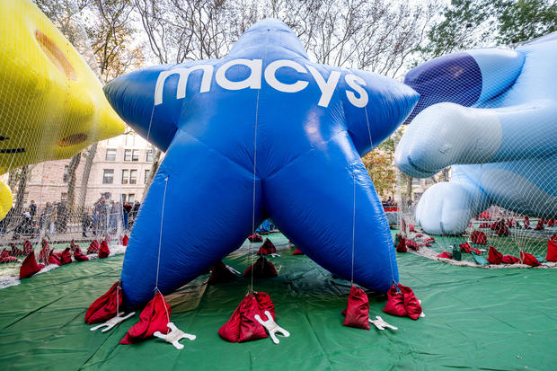 The Macy's balloon is being inflated during the 96th Macy's Thanksgiving Day Parade balloon inflation at Central Park on November 23, 2022 in New York City. 