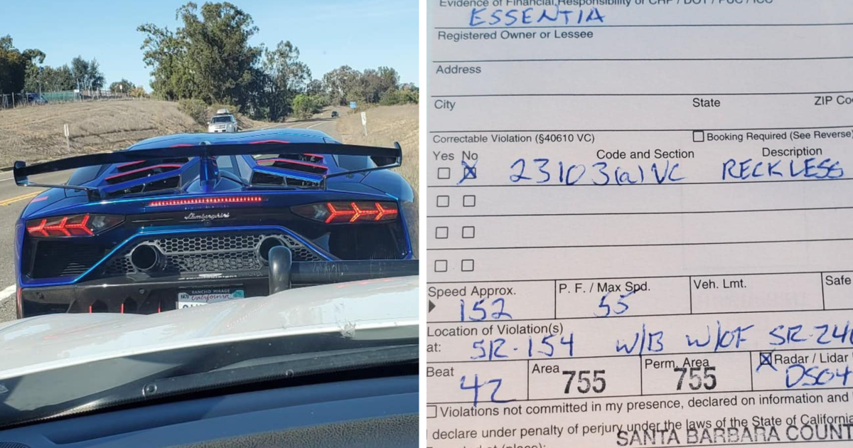 CHP: Driver caught driving Lamborghini 152 mph in Santa Barbara County
