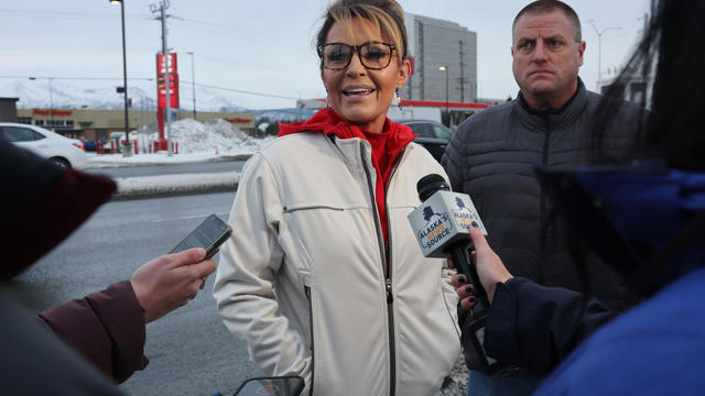 Sarah Palin Campaigns In Anchorage On Election Day 