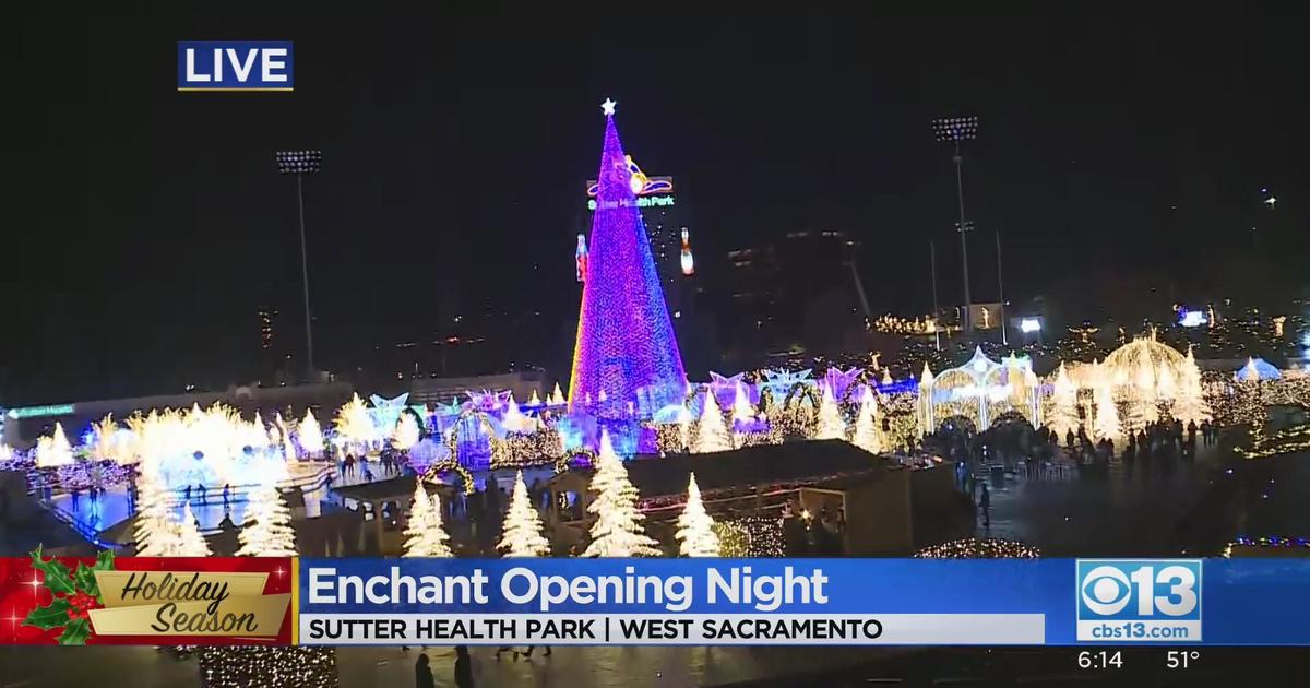 Christmas tree lit at Enchant opening night in West Sacramento CBS