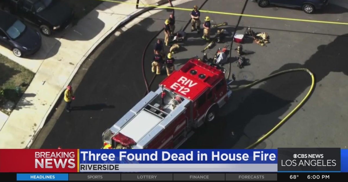 Three found dead in Riverside house fire - CBS Los Angeles