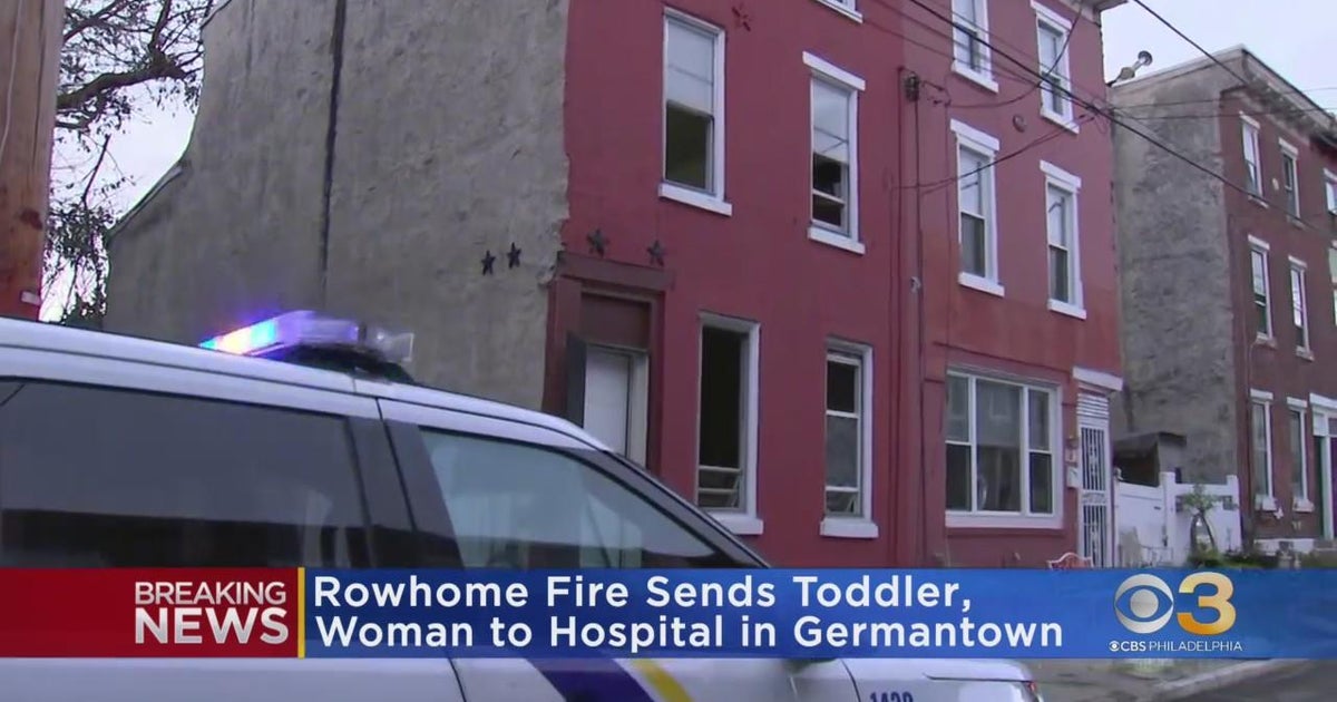 Rowhome fire in Germantown sends toddler, woman to hospital - CBS ...