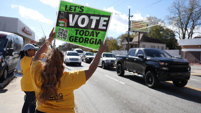 Georgia Senator Rafael Warnock Campaigns For Re-Election In Atlanta 