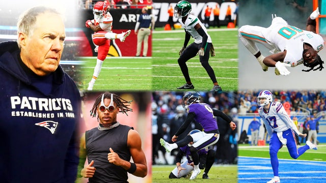 Bill Belichick, Justin Reid, Sauce Gardner, Tyreek Hill, Josh Allen, Justin Tucker, Justin Jefferson 