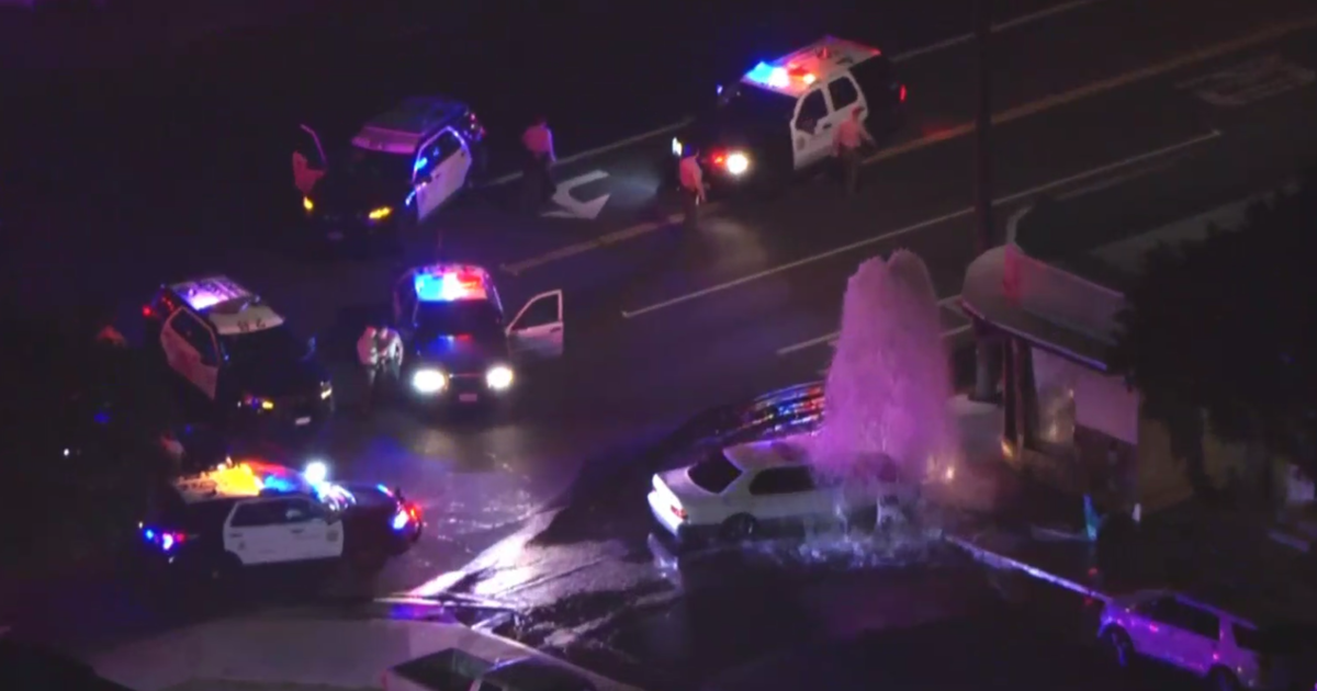 Dui Pursuit Suspect Arrested After Crashing Into Fire Hydrant In Compton Cbs Los Angeles 0024