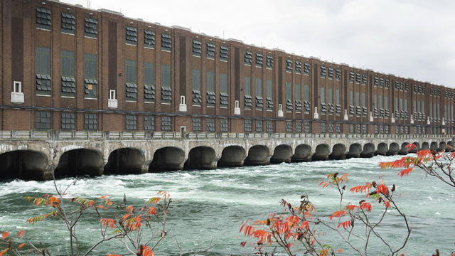 The Hydro-Quebec Beauharnois hydroelectric generating station on the Saint Lawrence River in Beauharnois, Quebec, Canada, on Thursday, Oct. 14, 2021. 