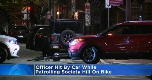 Philadelphia police officer recovering after getting hit by car in