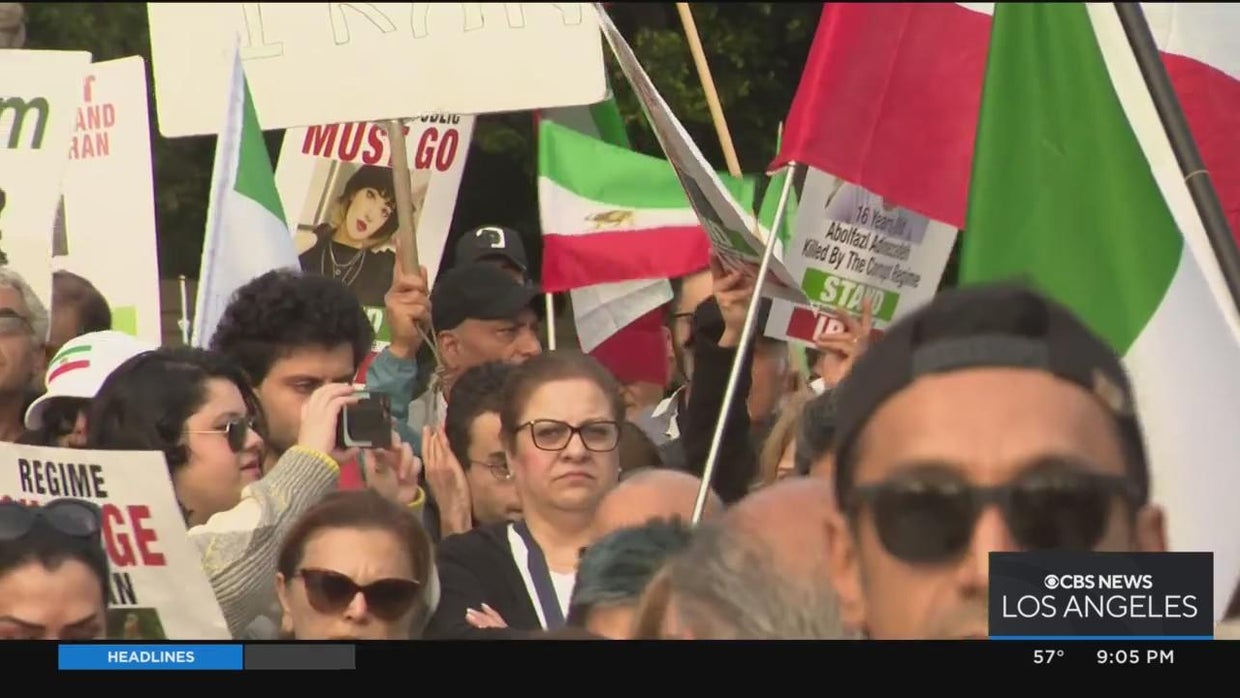 Iran protest in Irvine calls for regime change - CBS Los Angeles
