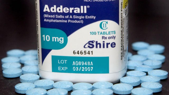Ten milligram tablets of the hyperactivity drug, Adderall, m 