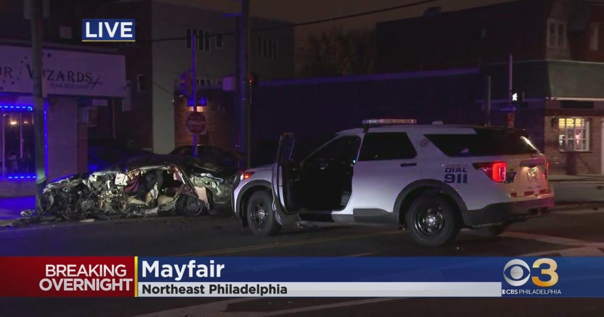 Person thrown from vehicle, killed in crash on Frankford Avenue - CBS ...