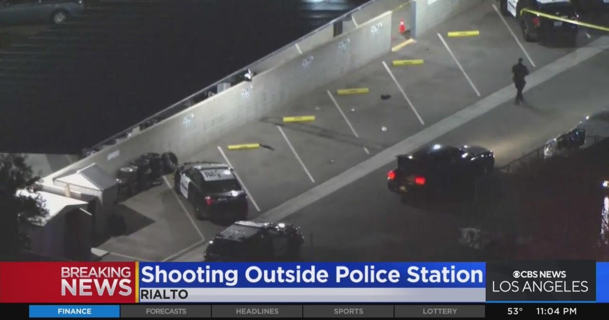 Allegedly armed man shot by officers at Rialto police station - CBS Los ...