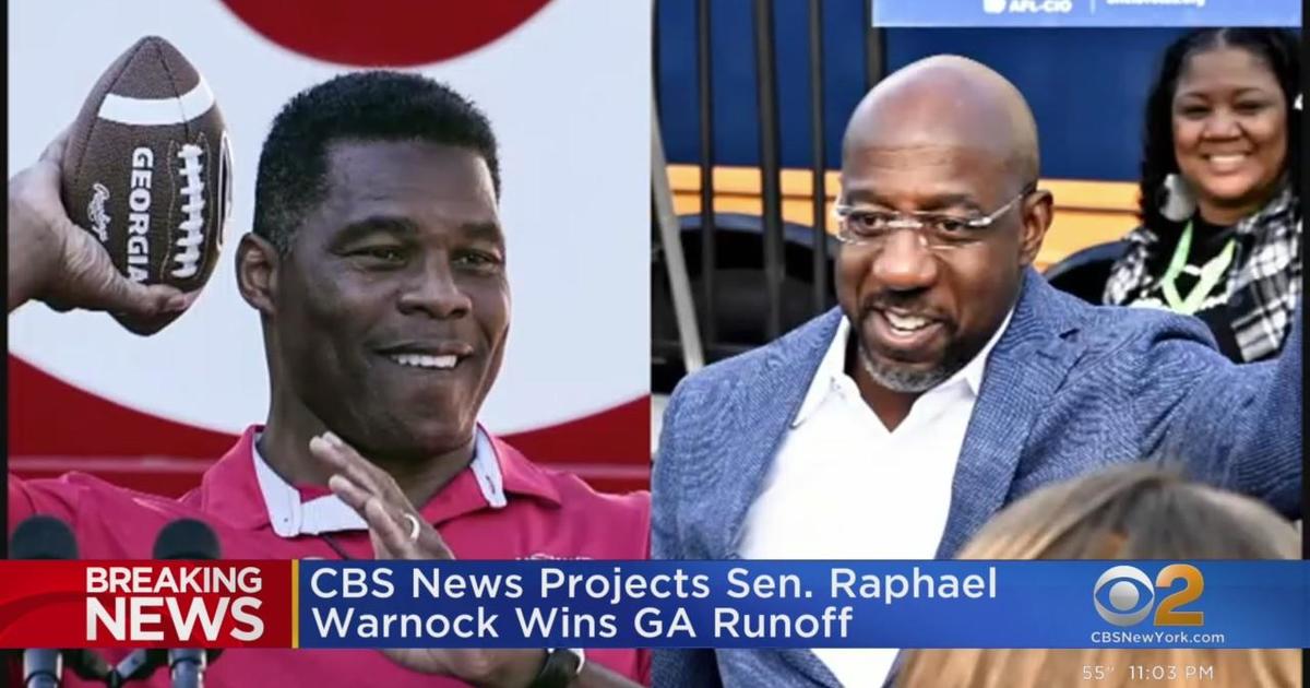 Cbs News Warnock Defeats Walker In Georgia Runoff Cbs New York