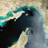 Satellite view of Strait of Hormuz 