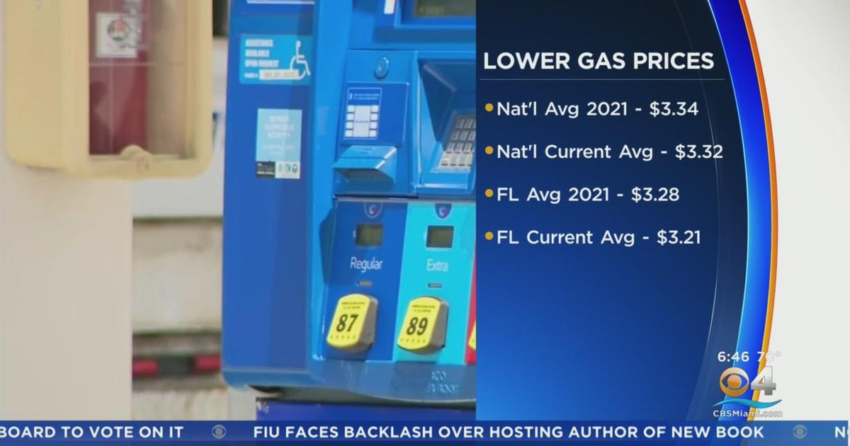 US gas prices are cheaper than a year ago CBS Miami