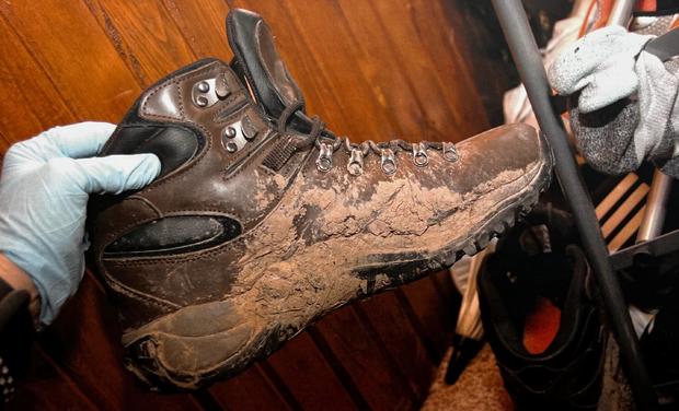 Joe Elledge's muddy boots 