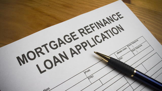 Mortgage refinance loan application. 