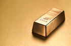 Gold ingot with gold copy space 