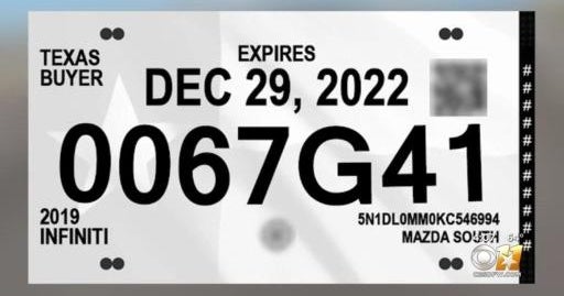Texas Temporary Tags Get A New Look CBS Texas