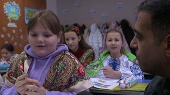 Kids from homes darkened by Russian missiles find solace at school 